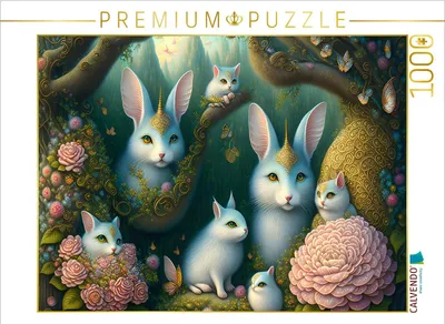 Produktbild von CALVENDO Puzzle Fantasiehasen im Märchenland | 1000 Teile Lege-Größe 64x48cm Foto-Puzzle für glückliche Stunden