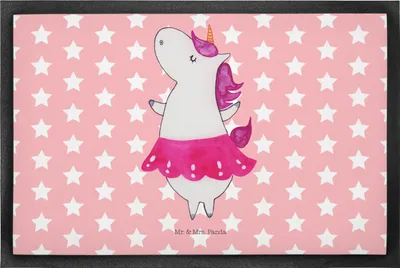 Produktbild von Mr. & Mrs. Panda Schuhabstreifer Einhorn Ballerina 50 x 75 cm - Rot Pastell - Geschenk, Bodenvorleger, Schmutzmatte, Einhörner, fußmatte, Unicorn, Geburtstag, Wohnung