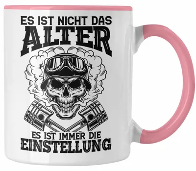 Produktbild von Motorradfahrer Tasse Geschenk Spruch Männer Lustige Geschenkidee Motorrad Grafik Es Ist Nicht Das Alter (Rosa)