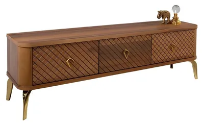 Immagine prodotto di Mobile TV in legno marrone ed eleganti accenti in metallo