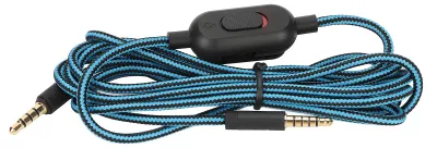 Immagine prodotto di Cavo per cuffie da gaming, cavo intrecciato per cuffie con controllo del volume e interruttore di disattivazione del microfono, compatibile con Logitech G Pro X G433 G233, colore blu