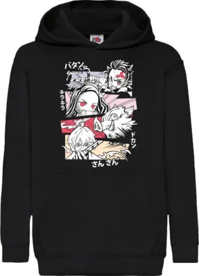 Produktbild von Kinder Kapuzenpullover Japan Manga Anime Comics Animation Demon Anime Slayer Tanjiro 17, 12-13 Jahr - 152 / Schwarz