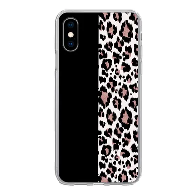 Produktbild von MuchoWow® Handyhülle Schutzhülle Hülle für iPhone X Tiermuster - Panther - Rosa Silikon Softcase Handy Hülle - Handyhülle