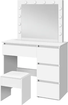 Produktbild von Lykke Schminktisch mit Licht Amelia 94cm, Weiß