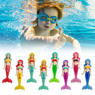 Produktbild von Meerjungfrauen-Schwimmspielzeug – Set mit 8 Stück – für den Pool