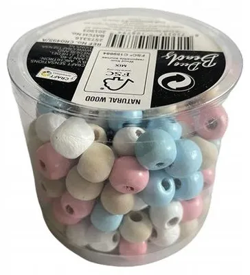 Produktbild von Deco Holzperlen Bunt 9mm für Schmuck Basteln