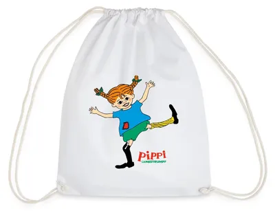 Produktbild von Spreadshirt Pippi Langstrumpf Pippi Tanzt Wie Es Ihr Gefällt Turnbeutel, One size, Weiß