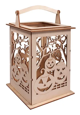 Image de Rayher Lanterne en bois Halloween kit 15.3x15.3x26.5 cm DIY Décoration