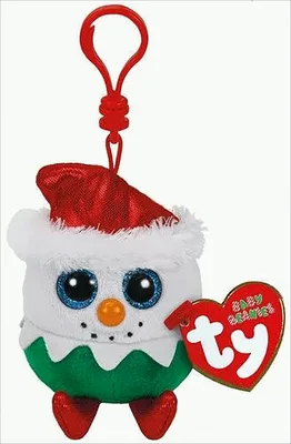 Image de Ty Plush - Beanie Babies Clip - Eggnog, Snowman 8.5cm