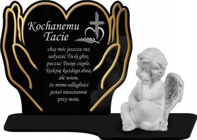 Image de Bougie éternelle Premium XL figure d'un ange avec un cœur dans les mains pour le cimetière