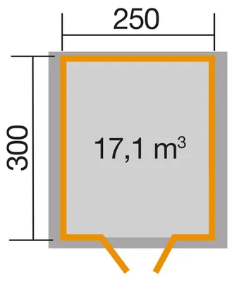 Produktbild von WEKA 112.2530.00.00 Premium Gartenhaus/Blockbohlenhaus Neustadt 1 mit Vordach (20 cm)/Doppeltür/ ; Größe: 3 ; Farbgebung: Naturbelassen ; Wandstärke: 28 mm ; Maße (LxBxH): 300 cm x 250 cm x 251 cm ; Seitenwandhöhe: 210 cm
