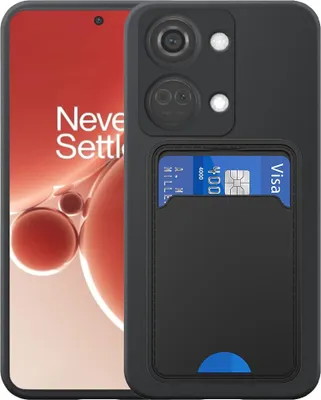 Obrázek produktu pro Vhodné pro OnePlus Nord 3 Pouzdro na telefon s držákem karet TPU - Flexibilní zadní kryt Pouzdro ze silikonu TPU s přihrádkou na karty - černé - Smartphonics