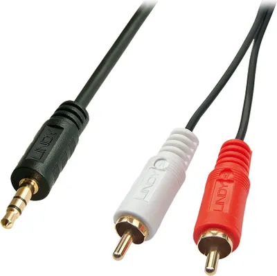 Produktbild von Lindy 35682, 2 x RCA, Männlich, 3.5mm, Männlich, 3 m, Schwarz