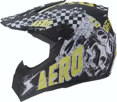 Immagine prodotto di Casco cross Casco per bambini Moto motocross Scheletro nero giallo opaco Taglia L