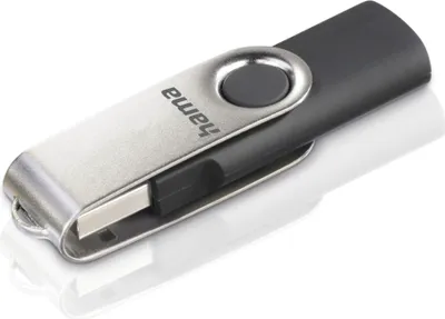Produktbild von Hama USB-Stick Rotate, USB 2.0, 128 GB, Schwarz/Silber