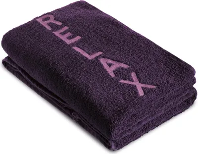 Produktbild von New-Well Saunatuch 80x200 Uni aubergine Baumwolle Frottee 480g/m² Stickerei Relax