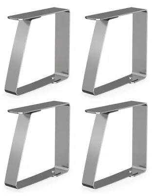 Imagen del producto de Soportes para fijar a la pared o al techo, 4 unidades, 5 cm, color plateado, para mesas
