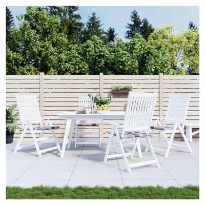 Produktbild von Gartenstuhlkissen 4 Stück Grau Karomuster 50x50x3 cm