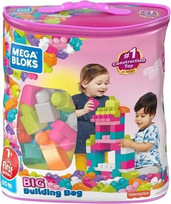 Produktbild von Mega Bloks Klocki w torbie 80 el. różowe