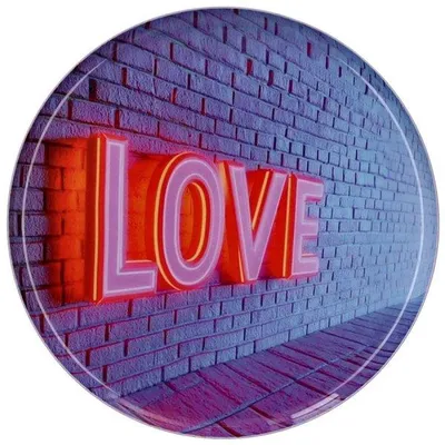 Produktbild von Gift Company Dekotablett Love Trays Love Rosa (17,7cm)