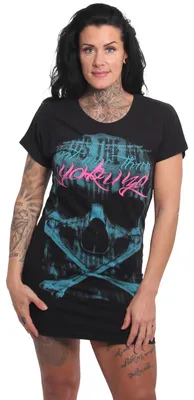 Produktbild von Yakuza Damen Weird Casual T-Shirt Kleid, Schwarz, XS