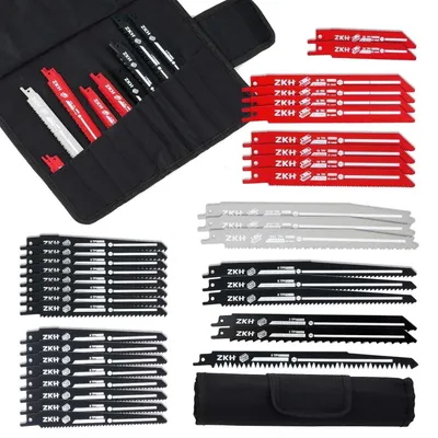 Produktbild von Säbelsägeblätter Set 35 Stück CRV & BIM für Holz, Metall, Kunststoff mit Tasche