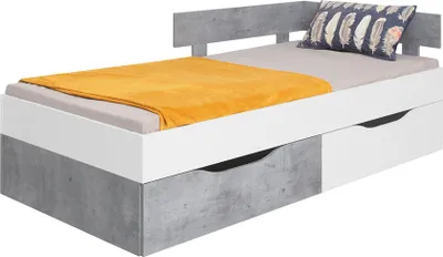 Produktbild von Jugendbett 90x200cm in Beton weiß SEATTLE-133
