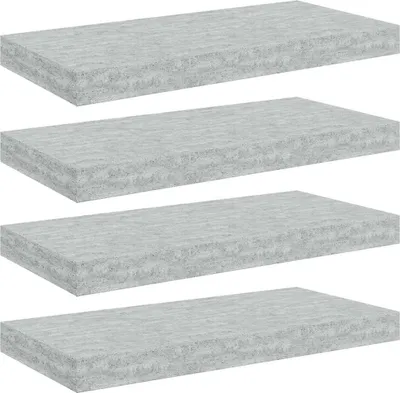 Immagine prodotto di vidaXL Mensole sospese 4 pz. Grigio cemento 50x23x3,8 cm MDF