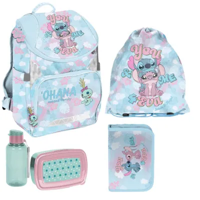 Produktbild von Mega Schulset – STITCH 5-teiliges Schulranzen-Set Für Jungen & Mädchen Klasse 1–3 Disney Lilo und Stitch