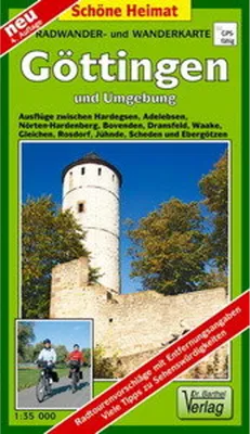 Image de Göttingen et ses environs 1 : 35 000. Carte de randonnée à vélo et à pied