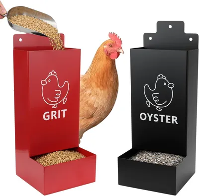 Immagine prodotto di Distributore automatico di mangime, set da 2, in metallo, per polli
