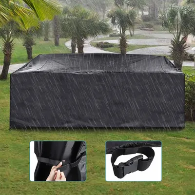 Image de 420D Oxford Polyester Couverture de meubles de patio imperméable anti-UV protection contre la poussière coupe-vent anti-neige couverture de meubles