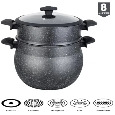 Produktbild von Royal Swiss Couscoussiere Dämpfer Couscous Kuskus Kochtopf Dampfkocher 3 grössen 8L