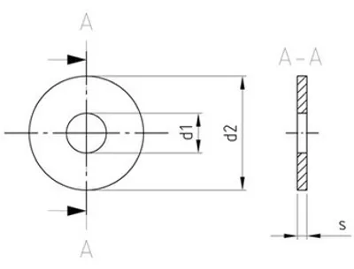 Image de Rondelle pour rivets M16 DIN 9021 acier inoxydable A2 acier inoxydable / paquet de 100 pièces