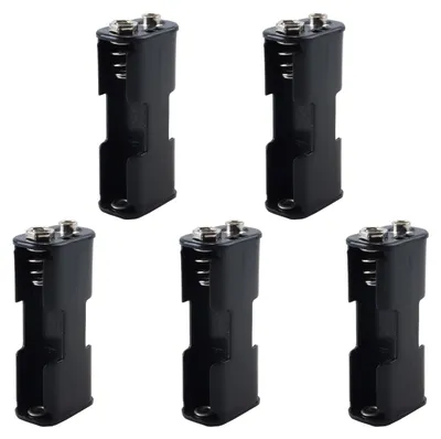 5er-Pack 2x AA Mignon Batteriehalter mit Druckknopfanschluss