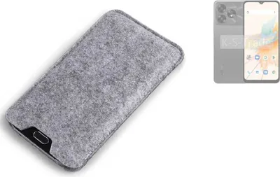 Produktbild von K-S-Trade Filz Handyhülle kompatibel mit UMIDIGI A15C Schutzhülle Filztasche Filz Tasche Case Sleeve Handy Hülle Filzhülle grau