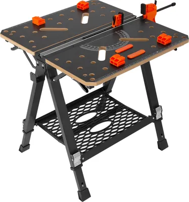 Obrázok produktu pre VEVOR pracovný a upínací stôl Nosnosť 454 kg 70x65 cm Veľká pracovná plocha Rozkladacia 60-92 cm Výškovo nastaviteľný pracovný stôl Stolová doska z MDF Oceľový rám Q195 Pracovný stôl na rezanie Brúsenie Čistenie