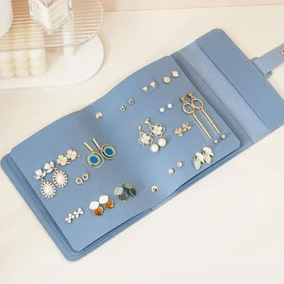 Produktbild von Famanu Schmuckorganizer Faltbare Reise-Juwelenrolle - PU, für Ohrringe, Armbänder, Ketten