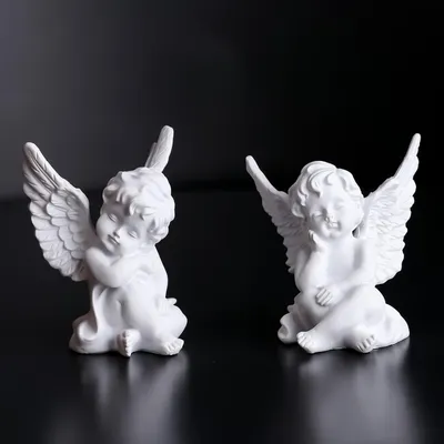 Produktbild von Engelfigur aus Kunststoff Resin, 2 Stück, 10 cm, für Innen und Außen