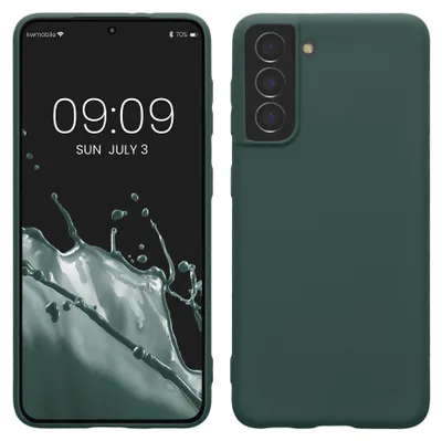 Produktbild von kwmobile Handyhülle für Samsung Galaxy S21 Hülle - TPU Case - Kabelloses Laden - Schutzhülle Cover in Blaugrün