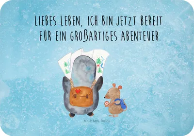 Produktbild von Mr. & Mrs. Panda magnet Pinguin & Maus Wanderer - Eisblau - Geschenk, Wandern, wandmagnet, Notizhalter, Kühlschrankmagnet, haftmagnet, Pinnwandmagnet, Abenteuer, Roadtrip