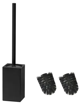 Image de Brosse WC noire avec support - Élégante et durable