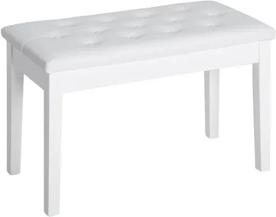 Produktbild von Klavierhocker mit Stauraum - Traditioneller Landhausstil - Weiß - 76 x 36 x 50 cm