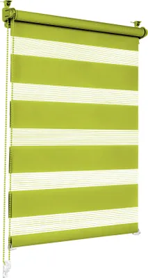 Produktbild von Sonello Doppelrollo Klemmfix ohne Bohren Duo Rollo Klemmrollo Sonnenschutzrollo Fensterrollo für Fenster & Türen Zebrarollo Seitenzugrollo 105cm x 210cm Olivgrün