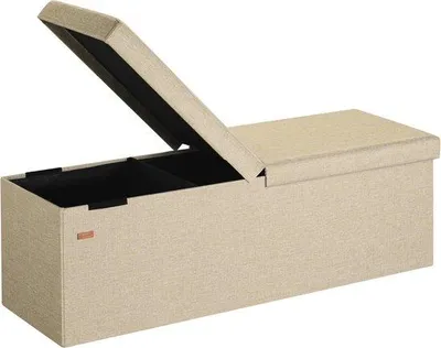 Image de Banc avec espace de rangement, dimensions 115x38x38 cm - Pliable et escamotable - Stable et pratique