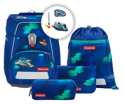 Immagine prodotto di Step by Step zaino della scuola Space Schulranzen-Set 5 pezzi Starship Juno blu