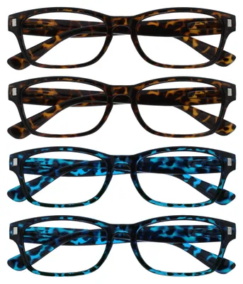 Produktbild von Die Lesebrille Unternehmen Braun Blau Schildpatt Leser Wert 4er-Pack Herren Frauen RRRR10-2233 +1,00