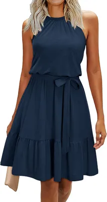 Immagine prodotto di Abito estivo da donna con spalline sottili, senza maniche e con scollo a V
