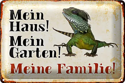 Produktbild von Blechschild Chamäleon 30x20cm mein Haus Garten meine Familie