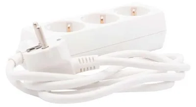 Imagen del producto de Regleta de enchufes, regleta de alimentación de 3 enchufes, enchufe de mesa redondo, regleta múltiple, adaptador múltiple, regleta eléctrica, enchufe Schuko